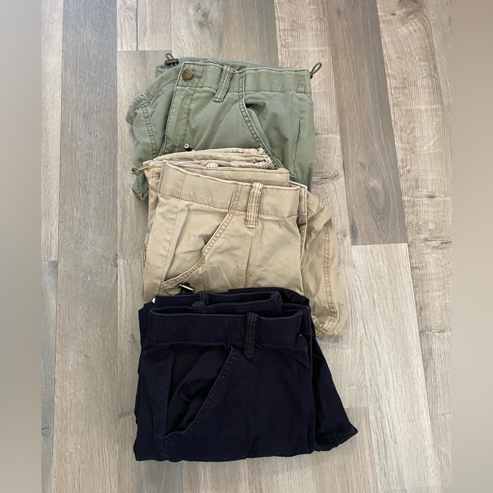 Natural Reflections Utility Pants Size 10 Y2K Stretch Waist Pockets Lot of 3